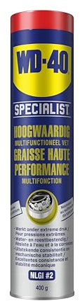 WD-40 Specialist Hochleistungs-Mehrzweckfett 400g Kartusche – Kalziumsulfonat-Fett für Lager, Zahnräder, Wellen & Gelenke, extrem druck- & wasserbeständig, einsetzbar von -30 °C bis +140 °C, braun