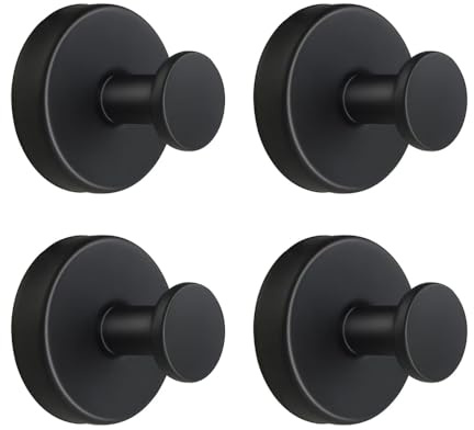 4 Stück Saugnapf Haken Belastbar 5kg Ohne Bohren Saughaken Handtuchhalter Saugnapf Handtuchhaken Klebehaken Extra Stark Wandhaken für Badezimmer Küche Glatte Fenster Wand Glas (Schwarz-4 Stück)