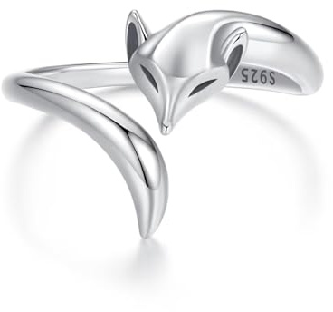Kerraom Dachshundring Fox Vivid Manta Ring 925 Sterling Silber verstellbarer Öffnungsring für Haustier Enthusiasten als Geschenk für Mädchen, Enkelinnen und Töchter zu geben