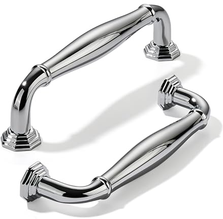 khtumeware 2 Pack 4 Inch(102mm) Polished Chrome Cabinet Pulls Heavy Duty Solid Cabinet Handles Heavy Duty Solid Cabinet Hardware for Cupboard Drawer Pulls Dresser Handle