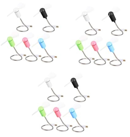 Hemobllo 15pièces Ventilateur Usb Mini Flexible Silencieux Ensemble Ventilateurs De Refroidissement Pour Ordinateur Portable Aléatoires