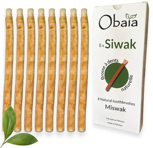 8 Stück Siwak Sticks sparsame Form, 100% natürliche Araq-Holzzahnbürste Miswak für Zahnaufhellung, Reinigungsmittel, Desinfektionsmittel, Meswak biologisch abbaubar und vegan.