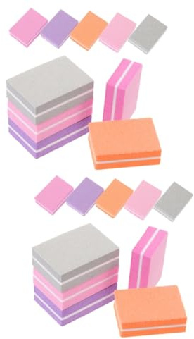 Beaupretty 2 Series Lima De Uñas Buffer Cutícula Lijado Bloquear Clavo Bloque De Tampón De Uñas Herramientas De Uñas Para Mujeres Lima De Manicura Amortiguadores De Uñas Esponja 100 Piezas*2
