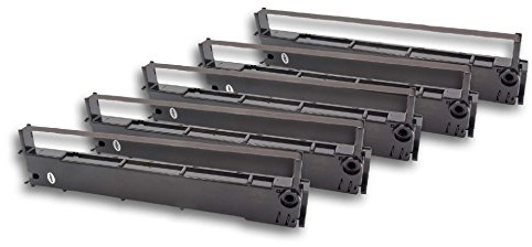 vhbw 5x Farbband Schriftband kompatibel mit TEC DMP 130 Nadeldrucker, Bondrucker - Schwarz