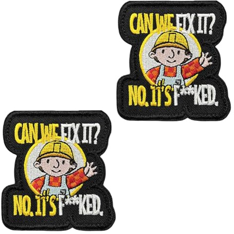 2 parches tácticos bordados de Can We Fix It para brazalete, chaqueta, pantalones, abrigo, motociclista, bolsa, ropa, bolso, mochila, chaleco, sombrero, uniformes, 2 unidades