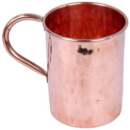 THE Unltd India Handmade Copper Mug 450ml – Hammered Vintage Moscow Mule Cup for Cocktails, Gin, Beer & Cold Drinks – Ideal for Home Bar, Parties & Valentine’s Day Gift