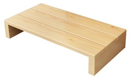 Wooden Step Stool Adult Footstool Indoor/Outdoor Step Ladder High Weight Capacity Small Wooden Stool Bed Stool for High Beds Sturdy & (Natural 60x30x15)