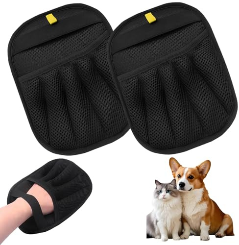 Bcuuozeeing Pack of 2 2025 Upgrade Pet Hair Removal Gloves for Cats and Dogs, Pet Hair Remover Gloves, Fur Magnetic Glove, Double-Sided Pet Care Gloves for Dogs and Cats Fur
