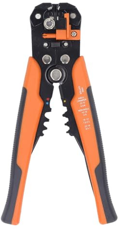 Pinza spelafili automatica 5 in 1, pinza per piegare, estrattore per peeling, strumento elettrico per la movimentazione dei cavi e lavori di riparazione (Arancia)