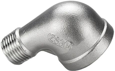 fwqnvSI Edelstahl-Reduzierstück, 1/4 Zoll, 3/8 Zoll, 1/2 Zoll, 3/4 Zoll, 1 Zoll, 1-1/4 Zoll, weiblich auf männlich, 90 Grad, SS304, Winkelstück, Rohrverschraubung, 1 Stück(3/4 to 1/2)