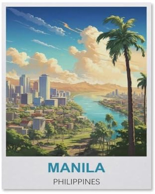 Jigsaw Puzzle Picture，Manille, Philippines，1000 Pièces Puzzles Ronds - Jeux Éducatifs Jouets Joli Cadeau Assemblage Puzzles pour Adultes（38x26cm）-HT11