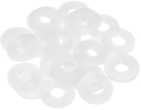 PATIKIL Arandela Plana De Nylon M10 24 Piezas 10 Mm Diámetro Interior 25 Mm Diámetro Exterior 2 Mm De Espesor Junta De Sellado De Plástico Separador Para Tornillos De Sujeción Bridas
