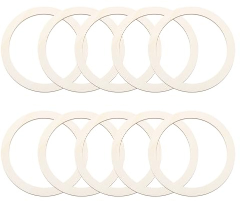 QUARKZMAN 6.1 Anneaux En Bois Non Finis Cercles En Bois Naturel Ornements Plats Ronds En Forme De Cercle Tranches De Bois Pour Cadres Projets De Bricolage Peinture Décoration 10Pcs