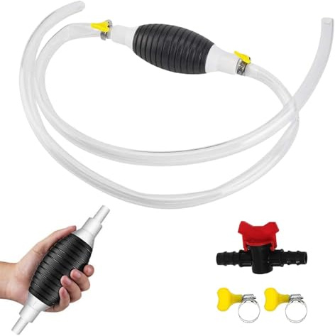 XoeLLe Bomba de Transferencia de Agua y Líquido Bomba de Transferencia de Sifón de Combustible Bomba Manual de Transferencia de Combustible para Coches, Peceras, Acuarios, Bañeras Barcos（1m）