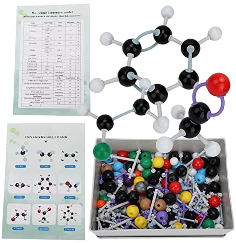 Adfaga 267-teiliges Molekülmodell-Set, organisches, anorganisches Chemie-Struktur-Set mit Atom-Links für Schüler, Lehrer, naturwissenschaftliche Bildung, langlebiges Kunststoff-Ler