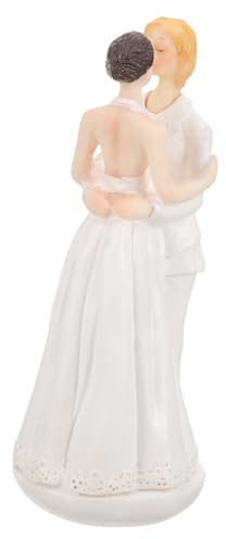 Hochzeitstortendekoration Kuchenpaar Figur aus Kunstharz Weiß