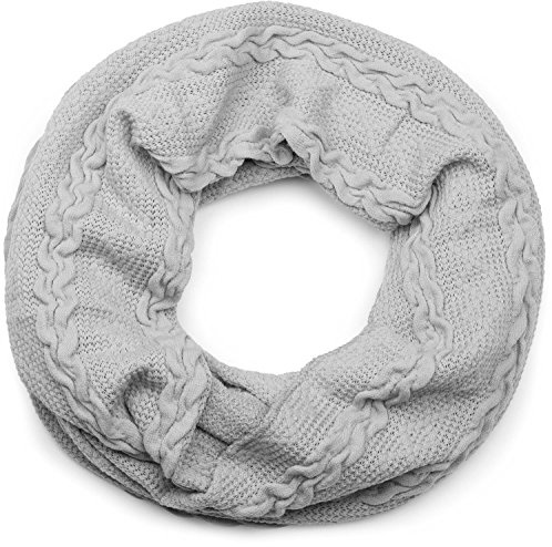 styleBREAKER Unisex Loop Schal Zopfmuster Feinstrick 80x39cm | Schlauchschal. elastisches Material. winterfest. weiche Haptik. Rundschal. wärmende Qualität. pflegeleicht.
