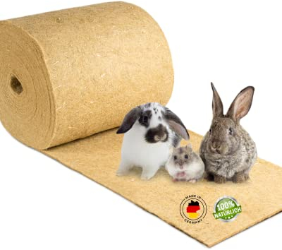 Nagerteppich aus 100% Hanf auf Rolle mit 25m Länge, 40cm Breite, 5mm dick, Hanfteppich für alle Arten Kleintiere, Hanfmatte Nagermatte Nager-Teppich Einstreu-Ersatz