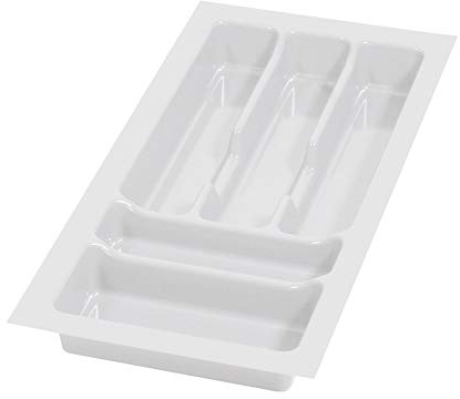 Alusfera Besteckkasten für Schubladen 30cm – Schubladen Organizer mit Fächeraufteilung – Hochwertiger Schubladen Organizer Küche für Mehr Ordnung – Anpassbar und leicht zu reinigen - 230x490mm Weiß