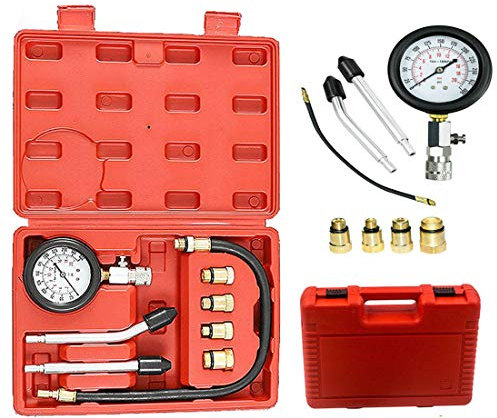 8-tlg Benzin Motor Kompressionstester Meßgerät Öldruckprüfer Messgerät 0-20 bar oder 0-300 psi Verdichtungsmesser
