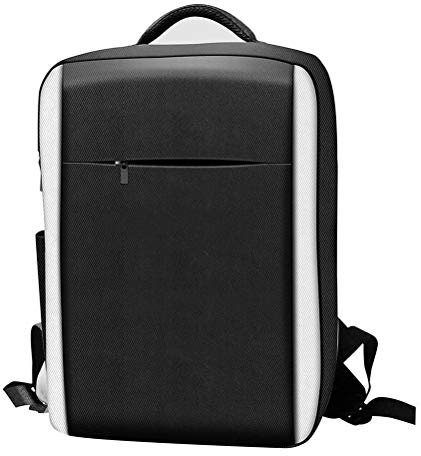 Merkts Spelhandtag tillbehör förvaringsväska, bärväska kompatibel med PS5 spelkonsol bärbar reseryggsäck kompatibel med PS5 spelkontroll tillbehör förvaringsväska axelväska, Svart, 30X46X5cm