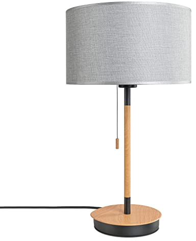 Paco Home Tischlampe Schlafzimmer Stoffschirmlampe Nachttischlampe Textil Schirm E27 Nachttisch Leselampe Skandi Büro Einfarbig Mit Stecker Mit Stecker