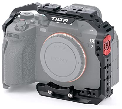 Tilta Gabbia per fotocamera completa compatibile con Sony a7 IV Video Movie Filmmaking Rig, con piastra a sgancio rapido Manfrotto - nero TA-T30-FCC-B