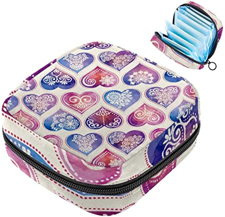 Menstruationstasche mit Reißverschluss, für Damen, Mädchen, Tampons, Sammelbeutel für Frauen und Mädchen (Love Pink)