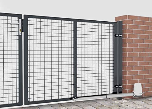 Torado® Einfahrtstor elektrisch 5m anthrazit Doppelflügeltor Hoftor mit Antrieb Drehtor 2 flügelig Hof Tor