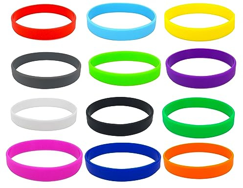 EULAPGOE 12 Stück Silikonarmband, Gummi Armband, Silikon Armbänder, Party Aktivitäten Armband, Silikonarmband für Teens Damen Herren