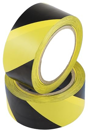 Kill Stat Hazard Tape – Black and Yellow Stripe, Strong Adhesive & Grip, Caution & Warning Barrier, PVC Safety Roll, For Marking Floor, Flooring, Stair Treads, Steps, Danger & Hazardous Areas