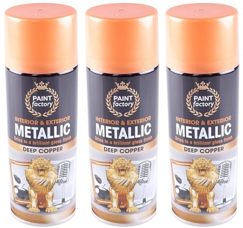 PNJB Metallic Deep Copper Spray Paint, Fast-Drying Formula, DIY Enthusiasts, Long-Lasting Shine, Perfect for Metal, Wood, Furniture, Automotive Parts, Interior & Exterior Use, Rust-Resistant, 400ml,