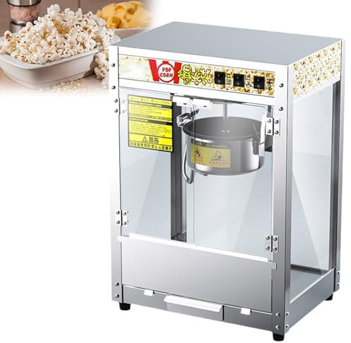 GESAIDES Machine à Pop-Corn avec Bouilloire en Acier Inoxydable, Machine à Pop-Corn de Comptoir, Machine à Pop-Corn Commerciale, pour la Maison, Les événements et Les Concessions