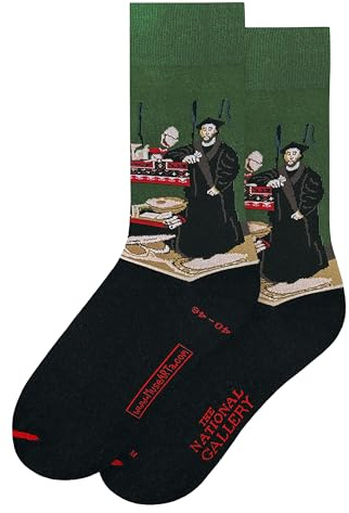 MuseARTa strumpor av bomull med målningen The Ambassadors av konstnären Hans Holbein the Younger i storlek 36–40, HH-TAL-10–36–40, svart, 36-40