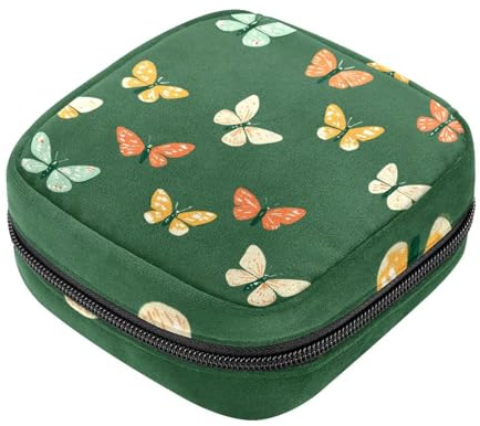 Borsa porta assorbenti con motivo a farfalla, borsa per il primo ciclo mestruale per donne e ragazze, porta coppetta mestruale femminile