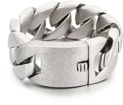 Qiaonitu 31 mm großes, schweres Herren-Armband aus Edelstahl, kubanische Panzerkette, Biker-Kette, Gliederarmband, Schmuck, Silber- und Goldton
