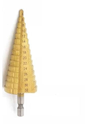 1 pieza 4-12 4-20 4-32MM métrica HSS 4241 broca escalonada de acero avellanador de cono broca de núcleo hexagonal de Metal recubierto de titanio agujero(4-32)