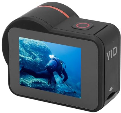 Action Camera, 5K 30fps 20MP Ultra HD Undervattensmotorcykelhjälmkamera, 2 Tum Skärmvattensäker Fjärrkontroll Sportkamera för Cykling, Simning, Dykning