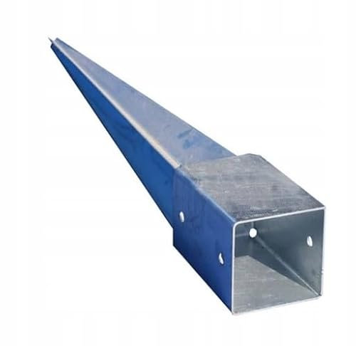 Manicotto per pali in acciaio zincato a caldo, 80 x 80 mm, lunghezza 750 mm, manicotto per pali in legno quadrato, ancoraggio a terra per pali in legno