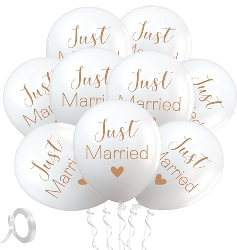 20Pcs Just Married Decorations,Wedding Balloons,Photo Props for Bridal Shower,Decoration Wedding for Marriage Proposal Engagement