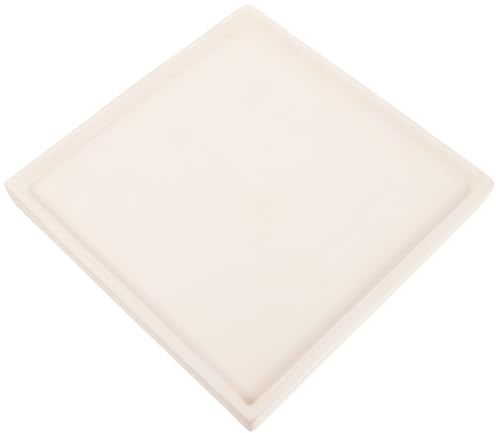 MOTHNUR Sottovaso in Ceramica Spesso per Vaso da Fiori Quadrato, Vassoio Raccogli Gocce per Piante da Interno, Base Resistente per Bonsai e Fioriere da Giardino