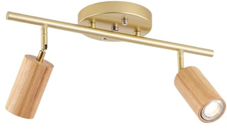 JZWCHQ Foco de Techo Ajustable semiempotrado, luz direccional giratoria de 180°, focos de Techo de Madera, Accesorios Interiores Modernos para Pasillo, Entrada de Porche, Casquillo E27