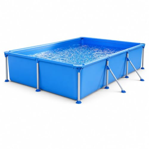 Piscina con Telaio Familiare da Giardino, Fuori Terra Rettangolare