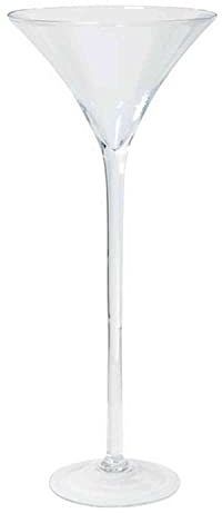 INNA-Glas Copa de Martini - Copa de cóctel Ivana con pie, Embudo - Redondo, Transparente, 70cm, Ø 30cm - Jarrón de Cristal - Copa Decorativa