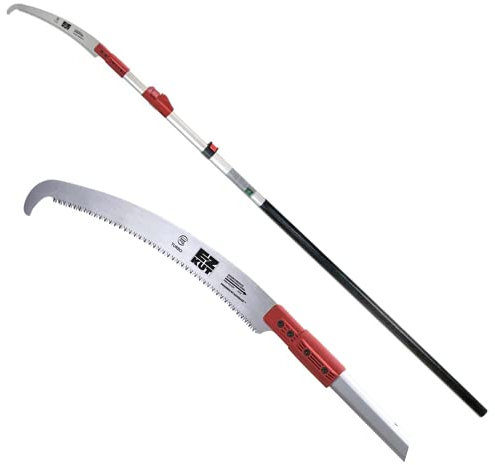 EZ Kut Kamikaze 15′ Extendable Tree Trimmer Pole Saw - Branch Cutter with Single Hook Pole Saw Blade for Branch Removal - Best Pole Saws for Tree Trimming. Tree pruner pole saw since 1988