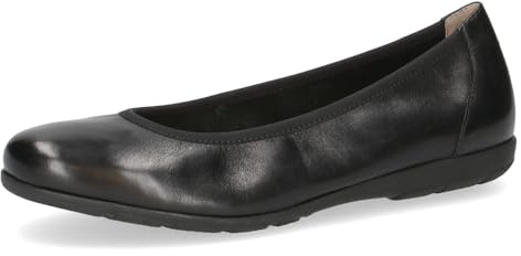 CAPRICE Damen Ballerinas aus Leder Flach, Schwarz (Black Nappa), 36 EU