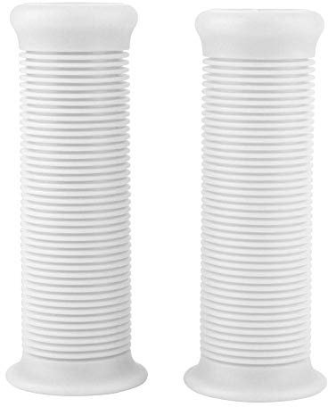 Puños de Manillar Moto, 1 Par 1 Pulgada 25mm Empuñadura de Manillar de Motocicleta Antideslizante Barra de Goma de Motocicleta Universal TPU Vintage Agarre de Manillar de Motocross(Blanco)