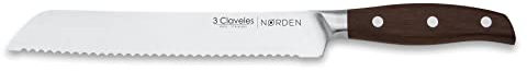 3 Claveles Nørden - Cuchillo para cocinar Forjado Panero 20,5 cm. mango madera roble acero inox.