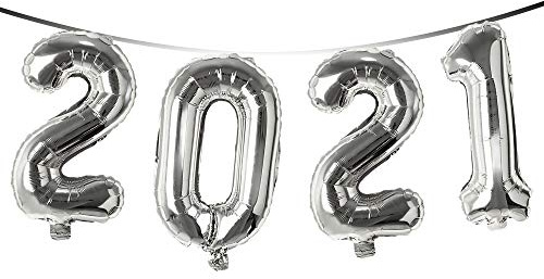 Trendario Silvester Deko 2022 Girlande - Happy New Year Deko 2022 Luftballon Girlande für Silvester Party Deko Wohnung (Silber)