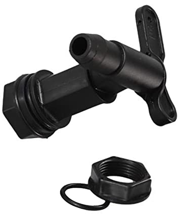Wasserhahn für Regentonne Regenfass, Kunststoff-Regentonne für Regentonne, Wasserhahn, Ersatz, IBC-Fass für Wassertonne, Kunststoff, Adapter, Bier, Heimregen, Brühwerkzeug, schwarz
